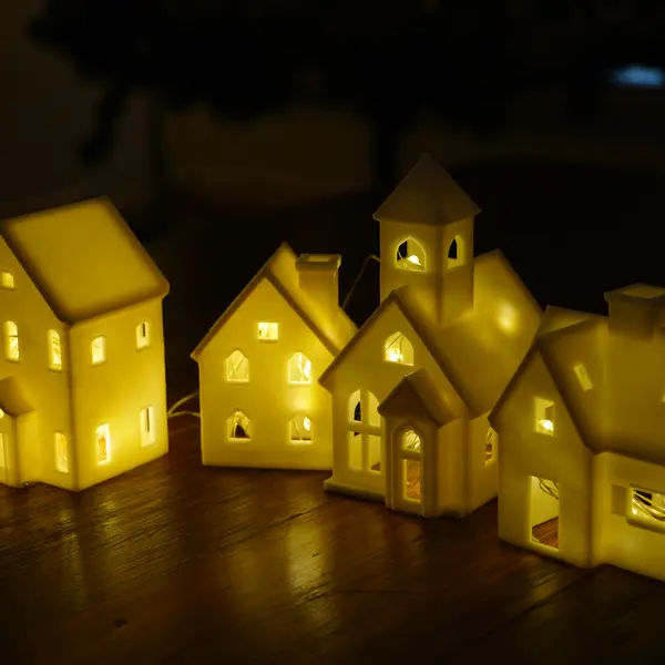 Vila de Natal iluminada